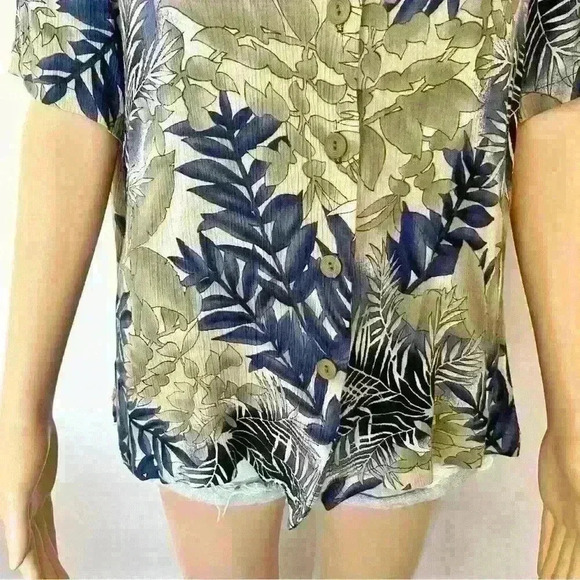 Vintage oversized Pattern Hawaiian floral short sleeves button down blouse/shirt - Picture 3 of 10